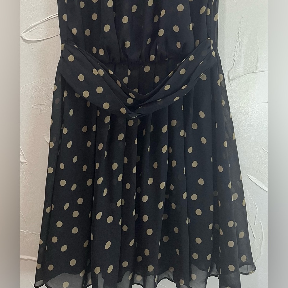 THML Polka Dot Sheer Blouson Dress SZ M - Picture 5 of 12